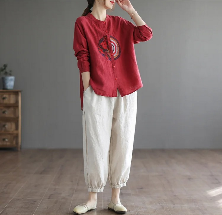 Women Eastern Mystique Embroidery Shirt