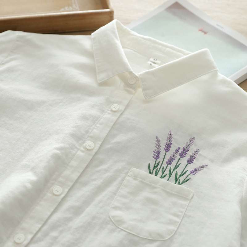 Women Lavender Flower Shirt