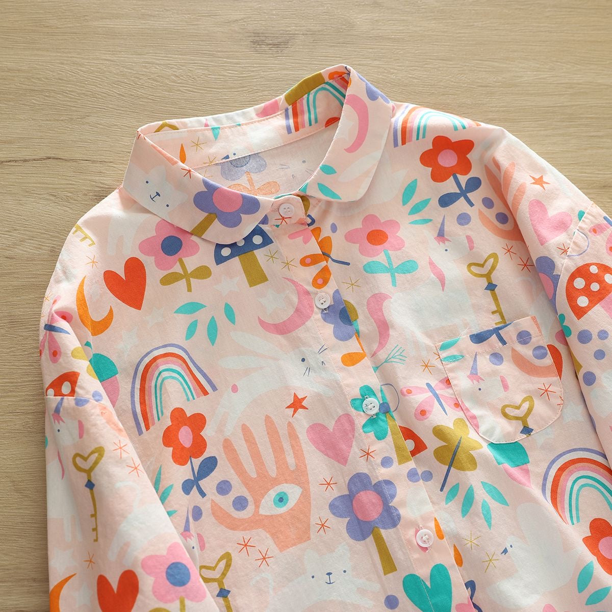 Rainbow Floral Long Sleeve Top