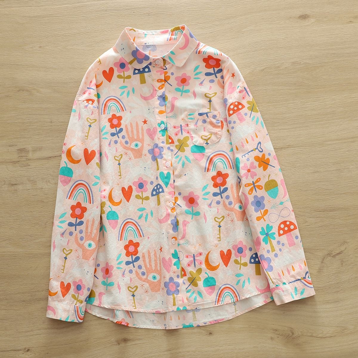 Rainbow Floral Long Sleeve Top