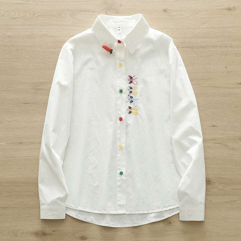 Women Wolf White Shirt