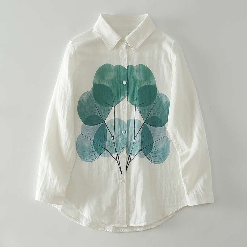 Big Leaf Printed Shirt For Her