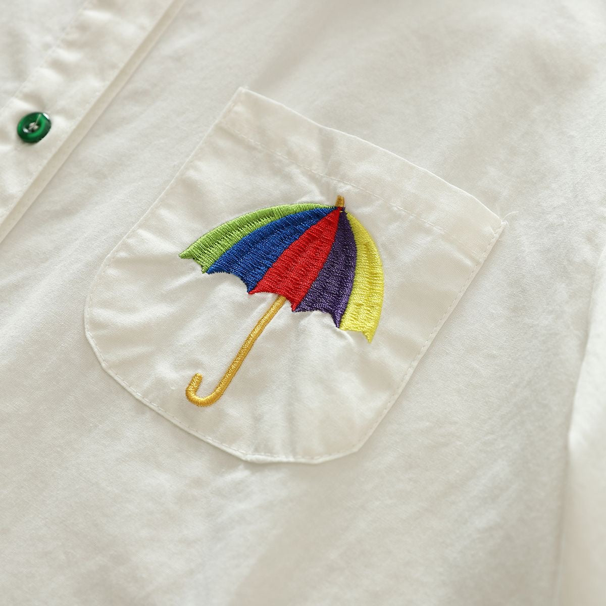 Women Pocket Umbrella Embroidered Shirt